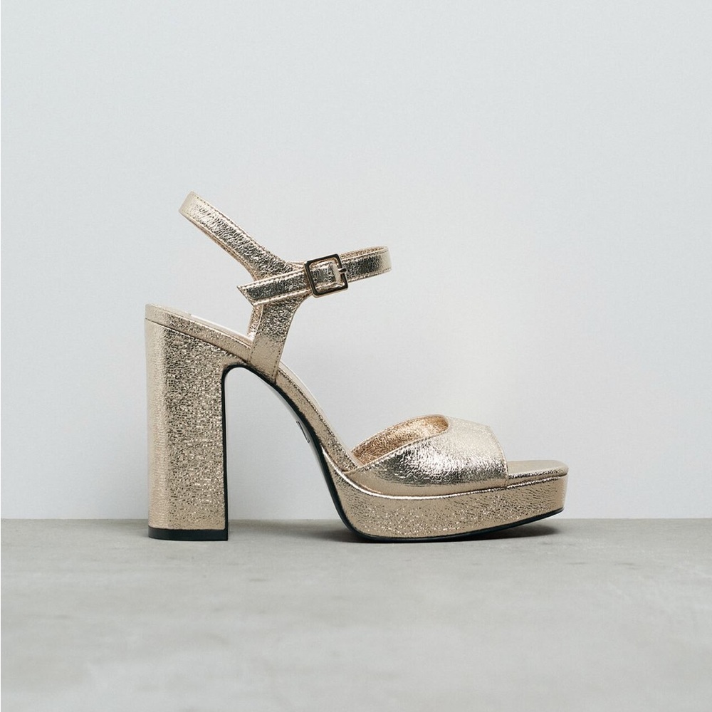 Gold Zara heels size 9